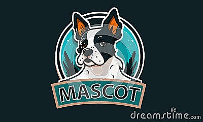 Dog mascot logo design. Dog logo design for a sticker. Vector Illustration