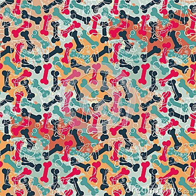 Dog Mat on the background of colorful blots Vector Illustration