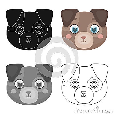 Dog muzzle icon in cartoon style isolated on white background. Animal muzzle symbol stock vector illustration. Vector Illustration