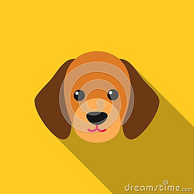 Dog muzzle vector icon in flat style for web Vector Illustration