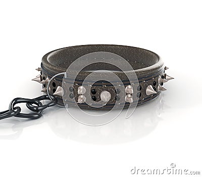 Dog necklace with spikes Stock Photo