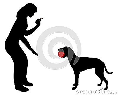 Dog obedience: Command trade! Vector Illustration