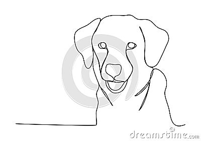 Dog. One line drawing vector illustration Vector Illustration