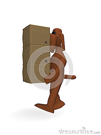 Dog parcels Cartoon Illustration