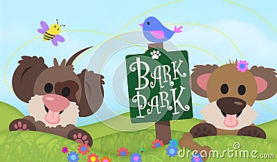 Dog Park Sign Bark Park Sign Stock Photo