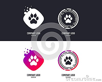 Dog paw with clutches sign icon. Pets symbol. Vector Vector Illustration