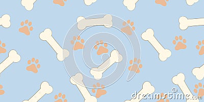 Dog Paw isolated dog bone Seamless pattern vector puppy cat wallpaper Stock Photo