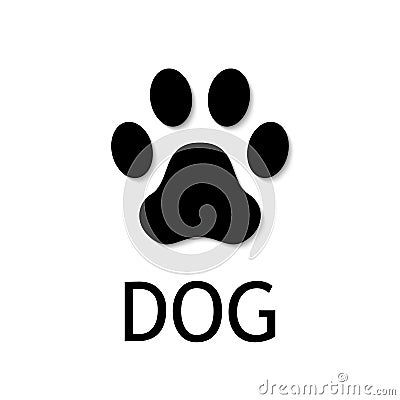 Dog paw print. Vector icon. Vector Illustration