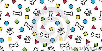 Dog Paw seamless pattern vector bone french bulldog footprint tile background repeat wallpaper scarf isolated illustration cartoon Vector Illustration