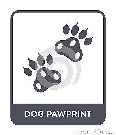 dog pawprint icon in trendy design style. dog pawprint icon isolated on white background. dog pawprint vector icon simple and Vector Illustration