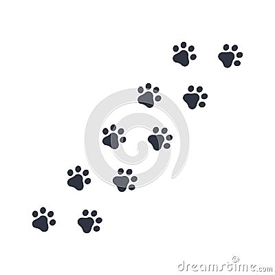 Dog paws footprints. vector symbol on white background Vector Illustration