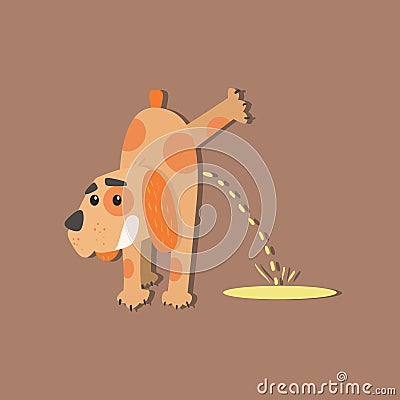 Dog Peeing Image Vector Illustration
