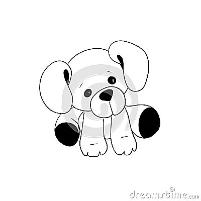 Clumsy puppy with big ears art work Stock Photo