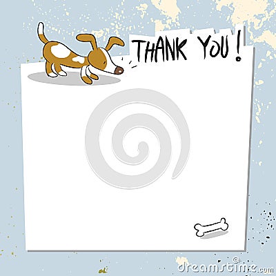 Dog pet thank you for help card Vector Illustration