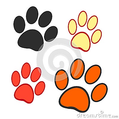 Dog prints on a white background Vector Illustration