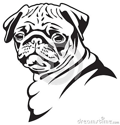 Dog. Pug Vector Illustration