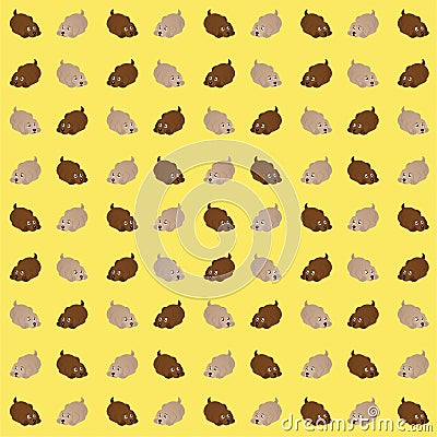 Dog or Puppy Cute Illustration, Cartoon Funny Character, Pattern Wallpaper Stock Photo