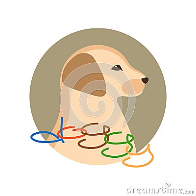 dog puppy head vector illustration style Vector Illustration