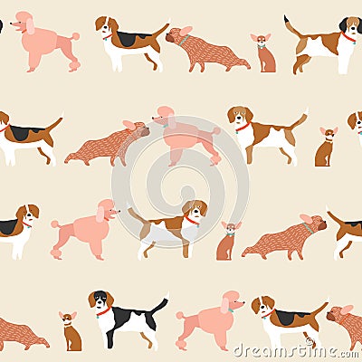 Dog puppy pattern seamless in vector Vector Illustration