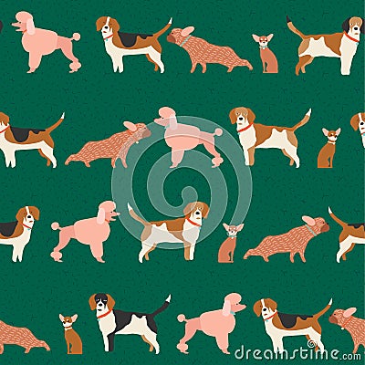 Dog puppy pattern seamless in vector Vector Illustration