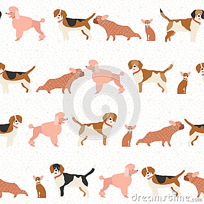 Dog puppy pattern seamless in vector Vector Illustration