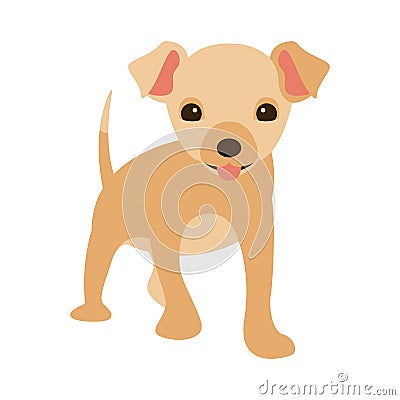 dog puppy vector illustration flat style front Vector Illustration