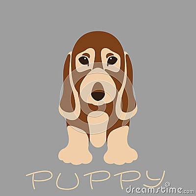 dog puppy vector illustration style Flat front Vector Illustration