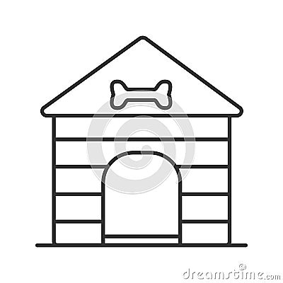 Dog`s house linear icon Vector Illustration