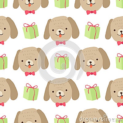 Dog seamless pattern Vector Illustration