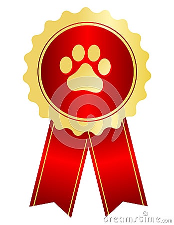 Dog show award ribbon Vector Illustration