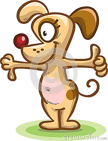 Dog showing the thumbs up and down Vector Illustration