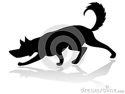 Dog Silhouette Stock Photo