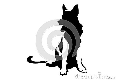 Dog silhouette German shepherd Stock Photo