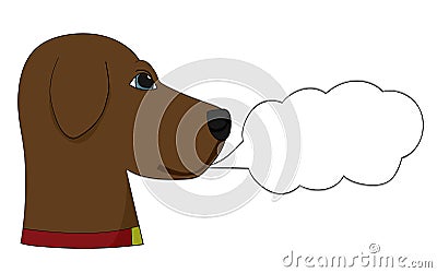 Dog with Speech Bubble Labrador Retriever Talking Cartoon Vector Illustration