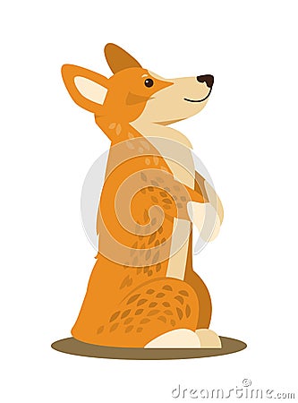 Dog Standing on Paws, Poster Vector Illustration Vector Illustration