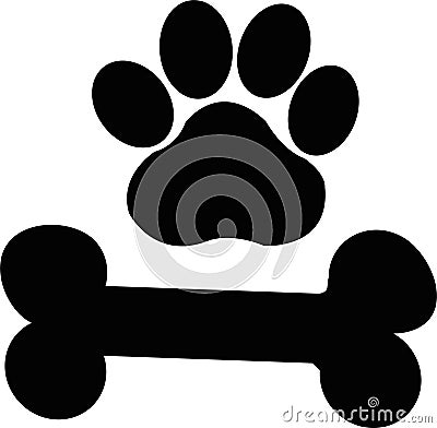 Dog SVG, Dog Bone SVG, Paw Print SVG, Digital Download Cricut Silhouette Stock Photo