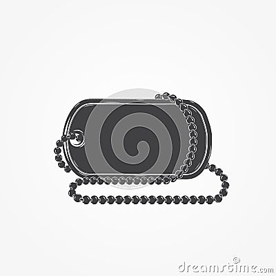 Dog tag chain. Detailed elements. Isolated object. Vector Illustration