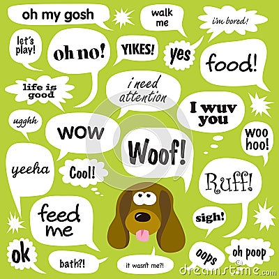 Dog Talk Vector Illustration