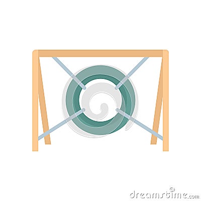 Dog tire obstacle icon flat isolated vector Vector Illustration