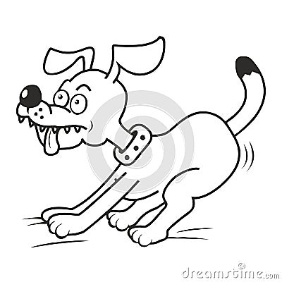 Dog and tongue, coloring Vector Illustration