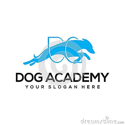 Dog academy logo design inspiration Vector Illustration