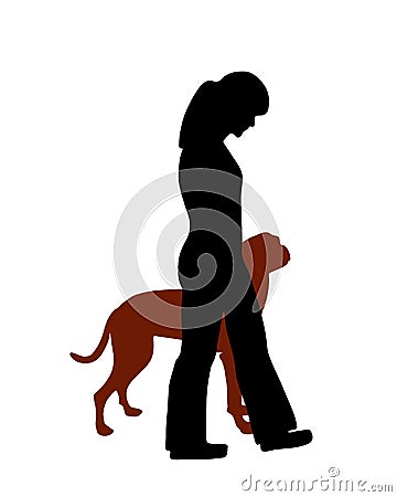 Dog training (obedience) Vector Illustration