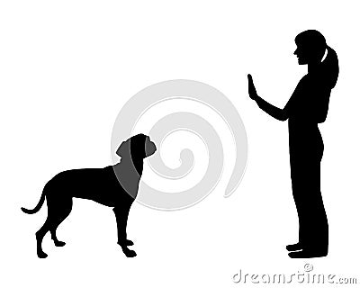 Dog training (obedience) Vector Illustration