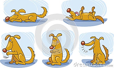 Dog tricks Vector Illustration