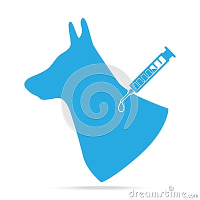 Dog vaccine to prevent illness icon, medical concept Vector Illustration