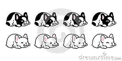 dog vector french bulldog crouch sleeping hungry face icon cartoon character puppy pet doodle symbol tattoo illustration clip art Vector Illustration