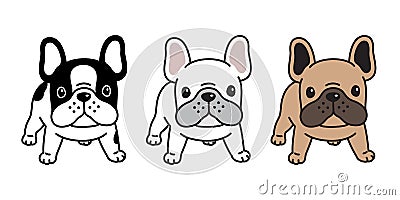 Dog vector french bulldog icon cartoon character puppy breed logo illustration Cartoon Illustration