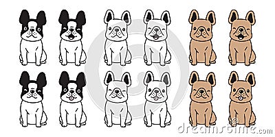 Dog vector french bulldog puppy bone icon cartoon character symbol breed illustration doodle design Cartoon Illustration