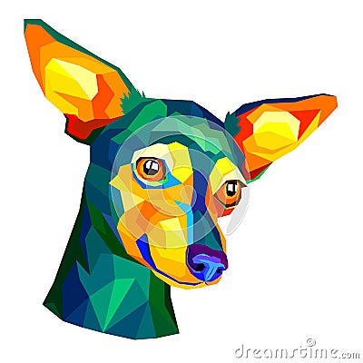 Dog vector funny little home eared Vector Illustration