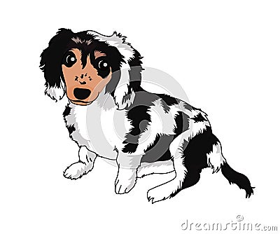 Dog Vector illustration lying on floor Vector Illustration